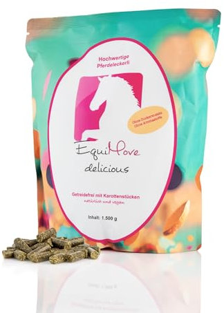 EquiMove Delicious (1,5 kg) - Apfel-Karotte Snack vom Tierarzt ohne künstliche Aromastoffe oder Zucker, ideal zur Belohnung