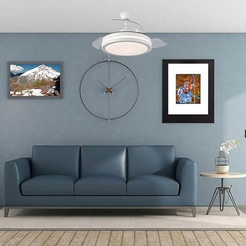 Monkey Ladder Predellight Deckenventilator, weiß, mit Licht und Fernbedienung + Zeitschaltuhr + Speicher, 72 W, 6120 lm, Deckenventilator mit 3 Flügeln, weiß, dimmbares LED-Licht in 3 Farben, leiser
