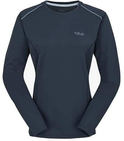 Rab Women's Force LS Tee Lightweight Long-Sleeve T-Shirt for Hiking, Climbing, & Trail Running - Tempest Blue - Medium