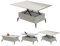 BERA DESIGN Extendable Table 6-8 Seater, Lift Top Coffee Table, Extendable & Foldable Coffee Table - Space Saving Dining Table - 90x60x45cm with 3 Variable Height Level
