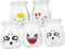 Zerodeko 5pièces Bouteilles Verre Pour Yaourt Et Pudding Pots Résistants Chaleur Motifs Aléatoires