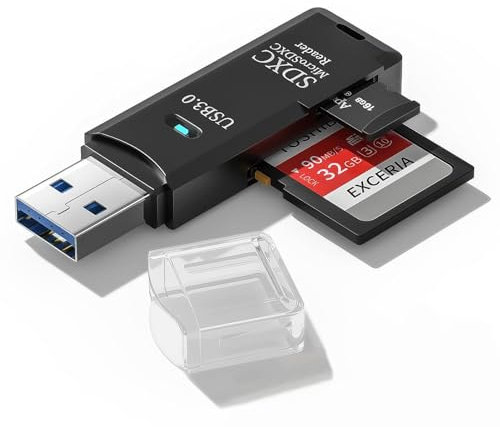 Richstory USB 3.0 Card Reader SD Card Reader External Memory Card Adapter High-speed SD Card Reader 2-in-1 Supports SD/Micro SD/TF/SDHC/SDXC/MMC-Compatible with Windows,OS