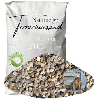 Terrariensand Terrariumsand Terrarienkies 4,0-8,0 mm beige ocker 25 kg