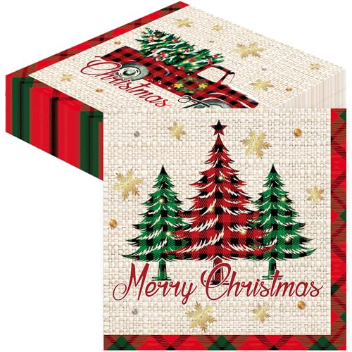 Weihnachten Servietten Weihnachts Deko 80Stück Servietten Weihnachten Weihnachts Tischdeko Weihnachtsservietten Winter Servietten Weihnachts Party Deko Servietten Geburtstag Papierservietten 33X33cm