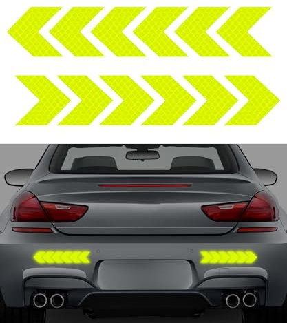 Flaconi 2PCS Reflektierende Aufkleber für Auto,Aufkleber Reflektierend,Reflektoren Aufkleber,Aufkleber Motorrad,Reflektorfolie Selbstklebend,für LKW Auto Motorrad Boot Fahrrad (Grün)