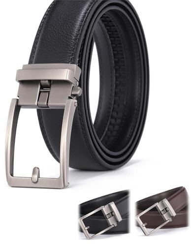 MEIION buckleybelts gürtel herren original Gürtel Vollleder aus hochwertigem Büffelleder – 35mm breiter, kürzbarer Ledergürtel für Jeans und Freizeit