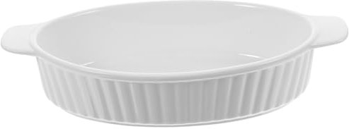 CRILSTYLEO Vaisselle De Cuisine Plaque De Cuisson Maison Moules à Plateau De Service Rond Plateau De Cuisson Au Fromage Plats à Gratin Plateaux De Fruits Cocotte Ronde Blanche Céramique