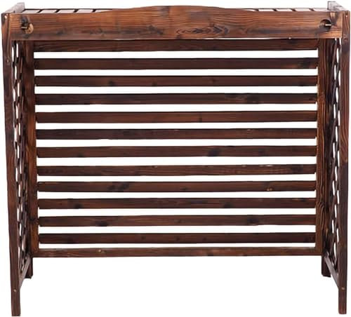 CZAOERXB Cubierta de Aire Acondicionado de Madera, Cubierta de Aire Acondicionado para Valla al Aire Libre, Cubierta rústica para Aire Acondicionado, Soporte para Plantas de Madera, Marco d