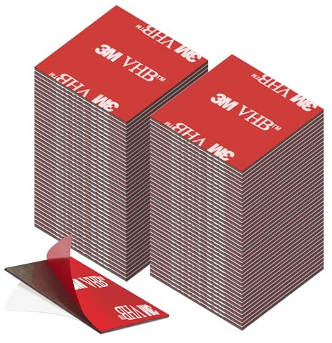 kurkip Biadesivo Extra Forte, Confezione da 5 pezzi di Pastiglie Biadesivo Extra Forte, Nastro Biadesivo Impermeabile per Casa, Ufficio, Quadrato, Cuscinetti Autoadesive, 30 mm x 30 mm (80Pezzi)