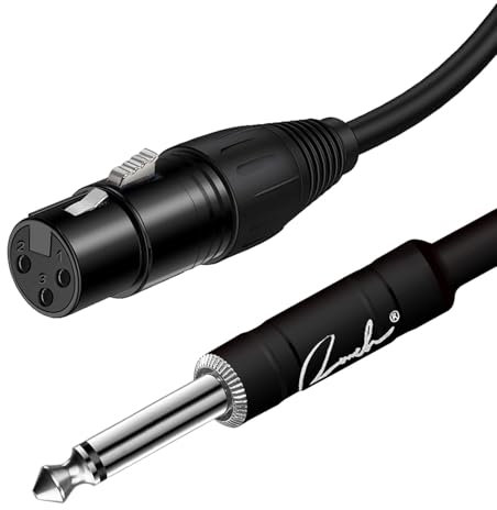 BEITSZ Câble XLR vers Jack,Câble XLR Femelle vers TRS 6,35 mm, pour Guitare, Microphone, Amplificateur, Mixeur(1M, 2Pack)