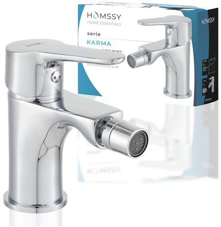 HOMSSY Einhebelmischer für Bidet, Messingkörper, Chrom-Finish, schwenkbarer Perlator, schlankes und funktionales Design