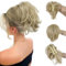 AOWVUTS Coleta Postiza con Pinza Corto Liso Cola de Caballo Extensión de Pelo Natural Sintético Postizo Rizado Ondulado Clip de Garra Ponytail Extensiones para Mujeres