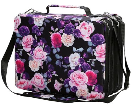 RGYBAO 224 Fächer, großes Fassungsvermögen, mehrschichtige Marker-Hülle mit Schultergurt, für Permanentmalmarker, Skizzenmarker, Aufbewahrung, Verschiedene Farben, 35x13x26cm, Wie abgebildet