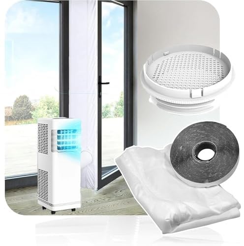 Kit Calfeutrage Climatiseur 400CM – Calfeutrage Fenetre Climatiseur pour Unités Mobiles, Compatible avec Climatiseur Mobile, Sèche-linge, Installation Facile (a)