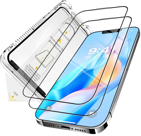 AurySharled for iPhone 13/13 Pro/14/16e Screen Protector, 9H Tempered Glass, Instant Installation, Auto Dust, No Bubbles, Anti-Scratch HD Clear Full Coverage protection, Case Friendly, 2 Pack