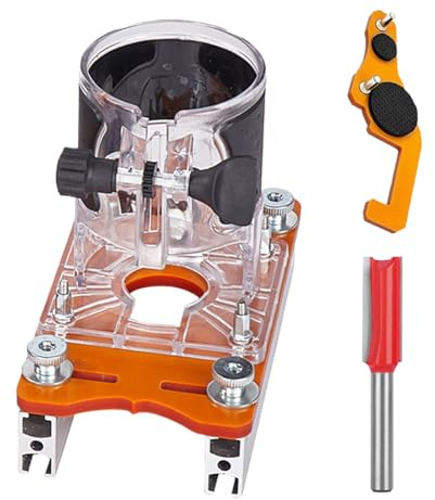Wood Trimmer Router Base Heavy Duty Compact Metal Woodworking Tool Furniture Wood Palm Router Base for Chamfering Grooving Curve Cutting Trimming Machine DIY Woodworking Projects