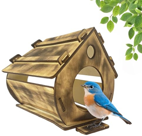 Maisons d'oiseaux d'Extérieur,Nichoir en Bois Suspendu Résistant Aux Intempéries | Habitat pour Merlebleus Et Moineaux,pour l'Extérieur Jardin Cour Observation des Oiseaux pour Merles Bleus