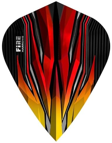 THOR-DARTS Harrows Slim Flights Fire Dartflights, Zweifarbig Gelb-Rot, Slim Form, 1 Set