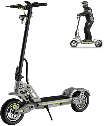 E Scooter 60-75 km Reichweite 48V 18.2Ah, 500W Nennleistung, 10 Geländereifen, Schwingenfedern vorn/hinten, Doppelscheibenbremsen, bis 130 kg, Seemar E8 Faltbarer E Roller