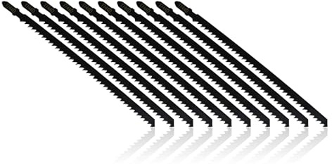 T744D T-Shank Jigsaw Blades,10Pcs 180mm Extra Long Jigsaw Blade,High Carbon Steel Saw Blade for Quick Cut Hardwood,Plywood,Softwood,Plastic,Metal,JigSaw Cutter Set Compatible with Bosch,Makita,Dewalt