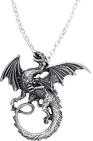 Alchemy Gothic The Whitby Wyrm Unisex Necklace Silver-Coloured, Pewter,