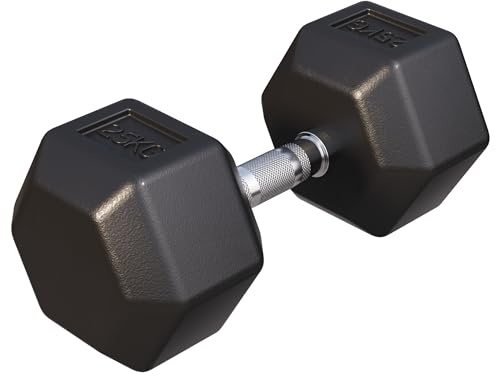 GORILLA SPORTS® Hexagon Kurzhanteln 2–50 kg, gummiert, mit oder ohne Ablage | Schwarze sechseckige Hanteln aus Gusseisen mit gerändeltem Chromgriff, rutschsicher und rollfest; Dumbbell, Krafttraining
