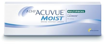 ACUVUE MOIST 1-DAY Multifocal Tageskontaktlinsen spenden Feuchtigkeit – Tageskontaktlinsen mit 2 dpt und BC 8.4 – UV Schutz & Komfortables Tragegefühl – 30 Linsen