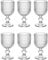 6er-Set Geriffelte Trinkgläser und Weingläser, Line, Linie Geriffelt, Ribbed, Glas, Longdrinkgläser, Cocktail Gläser mit Prägung, Trinkglas, Weinglas, Wasserglas (Klar Weinglas)