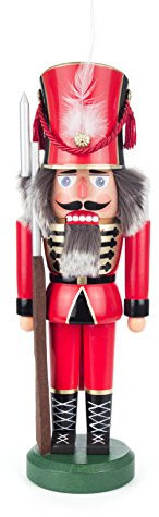 Nussknacker Figur Soldat groß von DREGENO SEIFFEN 38 cm – Original erzgebirgische Handarbeit, stimmungsvolle Weihnachts-Dekoration
