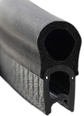 SMI-Dichtungsprofil DO7 für 1-4mm PVC mit Stahleinlage/EPDM Moosgummi selbstklemmend ohne Kleber - Kantenschutz mit Dichtung oben, Kantenschutzdichtprofil für Auto, Kofferraum (20 m)