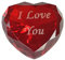 Incrediblegifts.com I Love You Herz Briefbeschwerer Kristall 7,6 cm Breit Farbe Glas 80 mm Rot