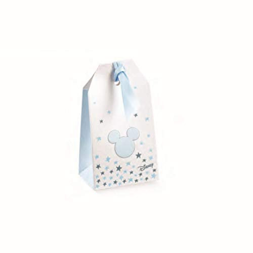 Bomboniera Scatola Busta Confetti Topolino Disney Celeste Set 20 pz Art 68051
