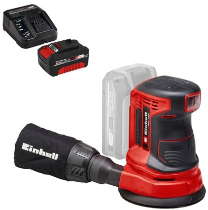 Einhell Akku-Exzenterschleifer TE-RS 18 Li Power X-Change (Lithium-Ionen, Drehzahl-Elektronik, Mikro-Kletthaftung, inkl. 1x Schleifpapier P80, inkl. 4,0 Ah Akku & Ladegerät)