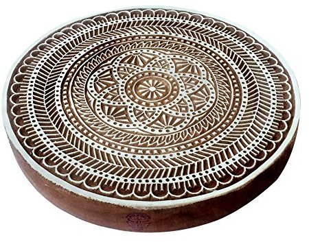 8 Inch Lehm Drucken Stempel Groß Runden Blume Design Großer Holz Blöcke