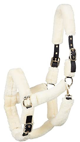 PFIFF 102812 Halfter 'Caio' mit Kunstfell, naturfarben Pony