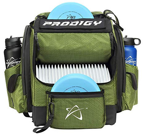 Prodigy Disc BP-1 V3 Disc Golf Backpack - Golf Bag Organizer - Holds 30+ Discs Plus Storage - Tear and Water Resistant - Pro Quality Bag for Disc and Frisbee Golf (Green)