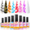 BURANO Marmor Nagellack, blühender Gel Nagellack, Mable Nails, Effekt, Marmor-Töne, für Nägel, Nagellack, 8 Farben-Set