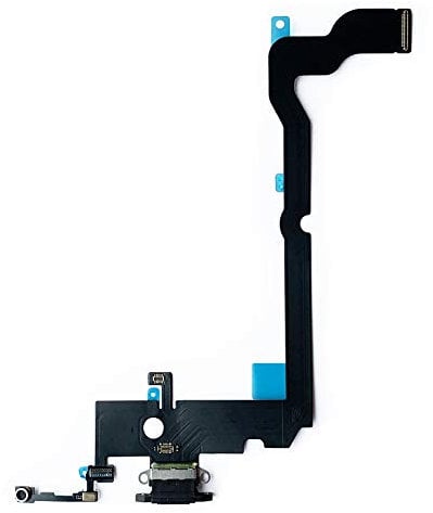 Johncase OEM Charging Port Dock Connector Flex Cable + Microphone + Vibrating Motor Buckle Replacement Part Compatible for iPhone Xs MAX All Carriers (Black)