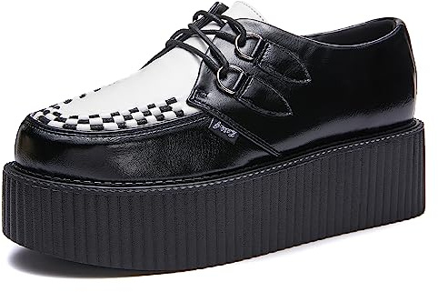 RoseG Creepers Chaussures richelieu plates en cuir Oxford pour femme