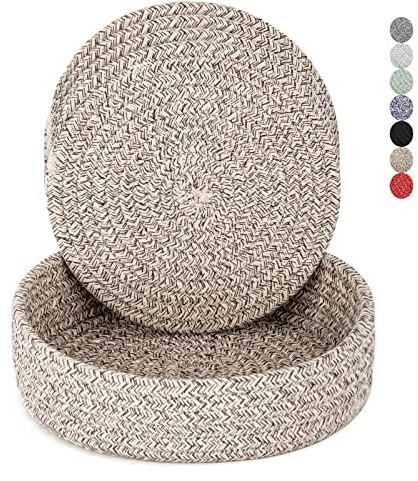 Untersetzer für heiße Gerichte, Untersetzer für heiße Töpfe und Pfannen, heiße Pads für Arbeitsplatten, Untersetzer 4 Stück und Aufbewahrungskorb, 1 Packung, Topflappen für Küche, Baumwolle, heiße