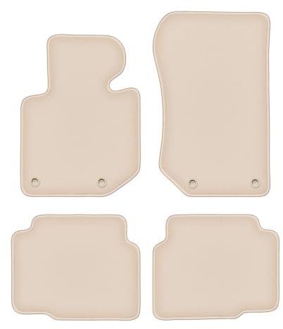 Velours-Fußmatten passend für BMW 3 E36 1991-2000, Beige, Fortuna | passend für Compact/Coupé/Limousine/Kombi/Touring; geschorener Premium-Velours (100% Polypropylen), ca. 8 mm