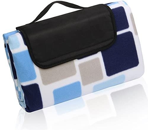 your GEAR Cube XL Picknickdecke 200x200 Camping Fleece Decke wasserdichte & isolierte Stranddecke