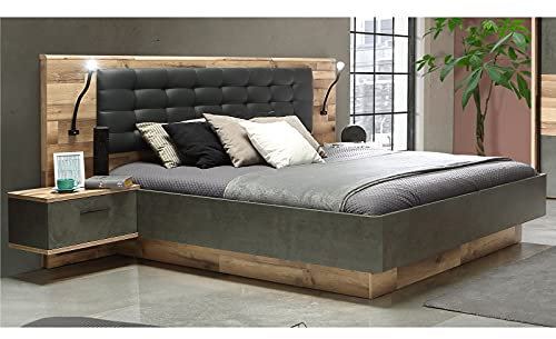 möbelando Bett Doppelbett Bettgestell Bettanlage Ehebett Bettrahmen Bett Rhodos I, 180 x 200 cm