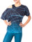 Gipara Emma Übergroßes Sport-T-Shirt für Damen | Schulterfreies Kurzarm-Top für Yoga, Zumba | Feuchtigkeitsmanagement, lockerer Schnitt | Blau & Marineblau, S