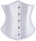 YILEEGOO Women's Corset Underbust Satin Lace Up Waist Cincher Shaper Bustier Top S-6XL (White, Small)