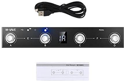 Hellery MIDI Foot Controller 4 Button USB Portable Rechargeable Control Pedal for Iphones Mac Guitar Amp PC