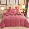 Einzelbettbezug Set, Winter doppelseitig Samt Dicke Korallen warm Kristall Samt Velvet extra großes dachgebautes Doppelbett einzelnes Kissen (Color : A, Size : 1.8m Bed(4pcs))