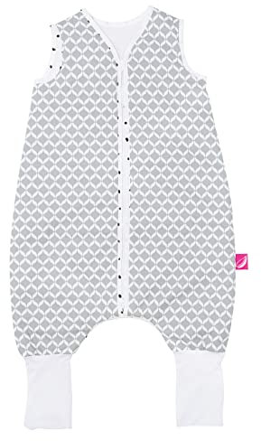 Babyschlafsack aus Baumwolle mit Beinen gefüttert von Motherhood - kuscheliger Babyschlafsack Öko Tex Standard TOG 2, Größe: 1,5-2,5 Jahre, grau classics