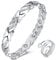 Vicmag Magnetic Bracelets for Women Ladies Titanium Steel Ultra Strength Magnets Bracelet with 3500 Gauss Effective for Women with Gift Box & Removal Tool(Crystal Design for Ladies)(Platinum)