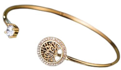 SONGK Dainty Femme Blanc Zircon Pierre Bracelet Arbre De Vie Bracelets Réglables pour Les Femmes Mignon Bracelet De Mariage en Or Rose
